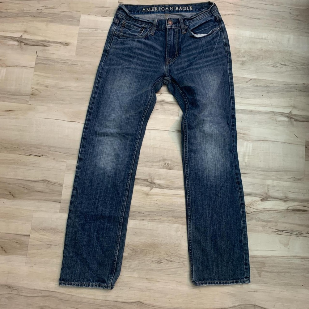American Eagle Mens Original Straight Leg Navy Blue Jeans 28x32